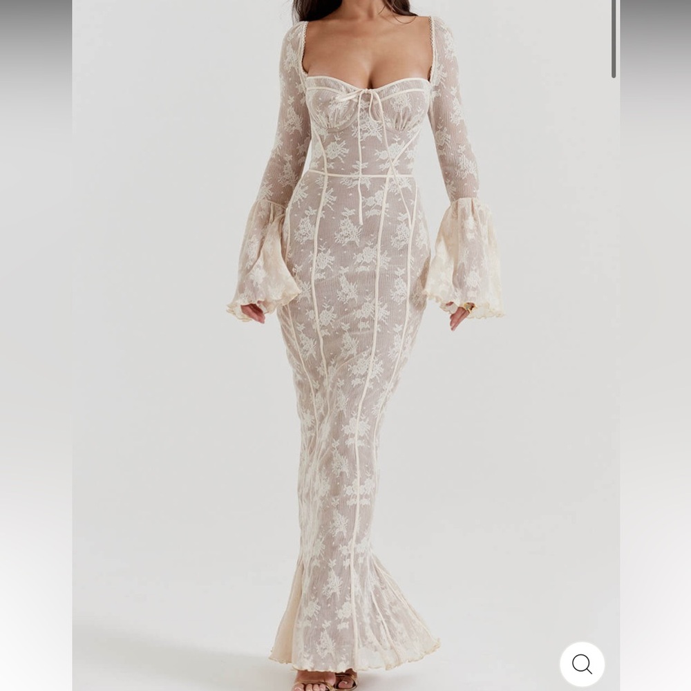 Ivory Lace Long Sleeve Dress